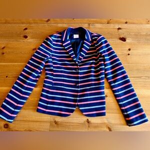 GAP Academy Blazer – Navy with Coral & Gray Stripes (Size 4)